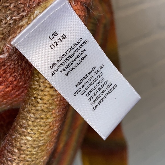 Beachlunchlounge NEW sweater Colorful Ombre Mock Neck large - Picture 3 of 6